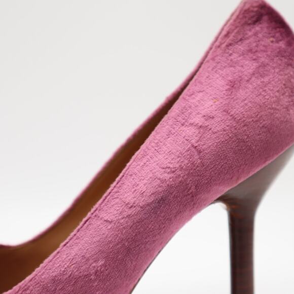 Gucci Vintage Purple Velvet Wood Heeled Pumps Size 8 - Picture 12 of 13